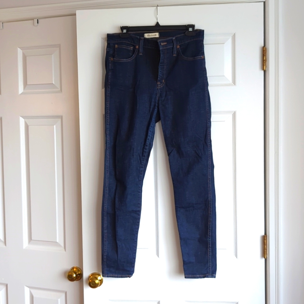 Madewell 10" high rise skinny dark wash 29